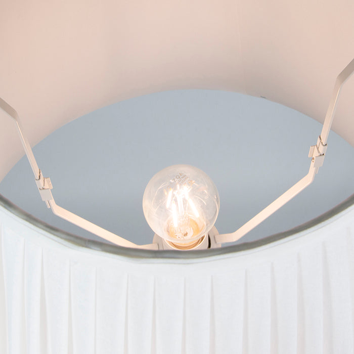 QAZQA Plisse lampenkap wit rond schuin 25|15|16,5