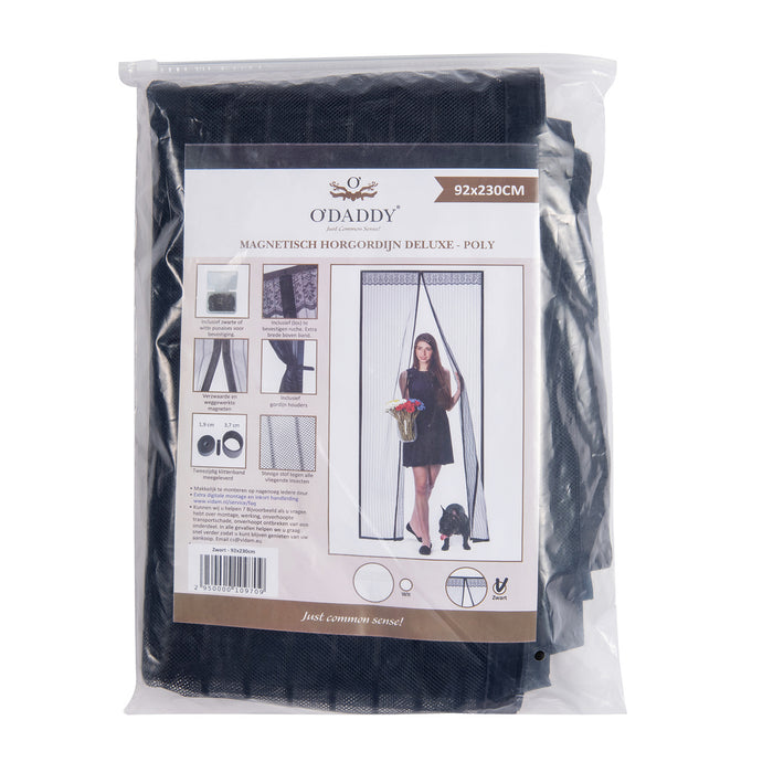 O’DADDY® Deurgordijn – Magnetisch Vliegengordijn - 92x230cm – Zwart