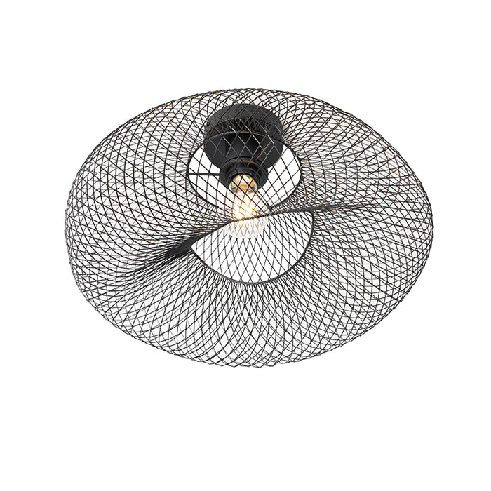 QAZQA Moderne plafondlamp zwart - Zora