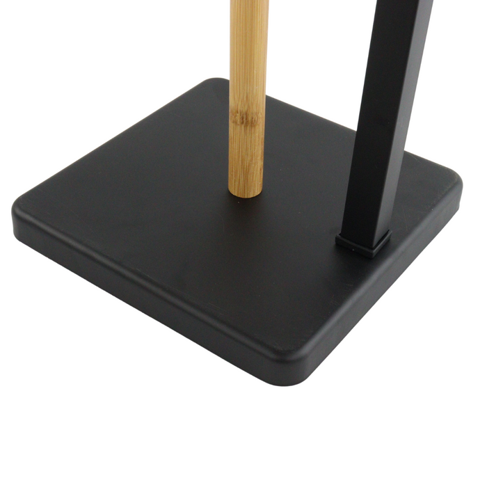 Orange85 Toiletrolhouder Staand 20x64,5cm Zwart Metaal Hout Zonder...