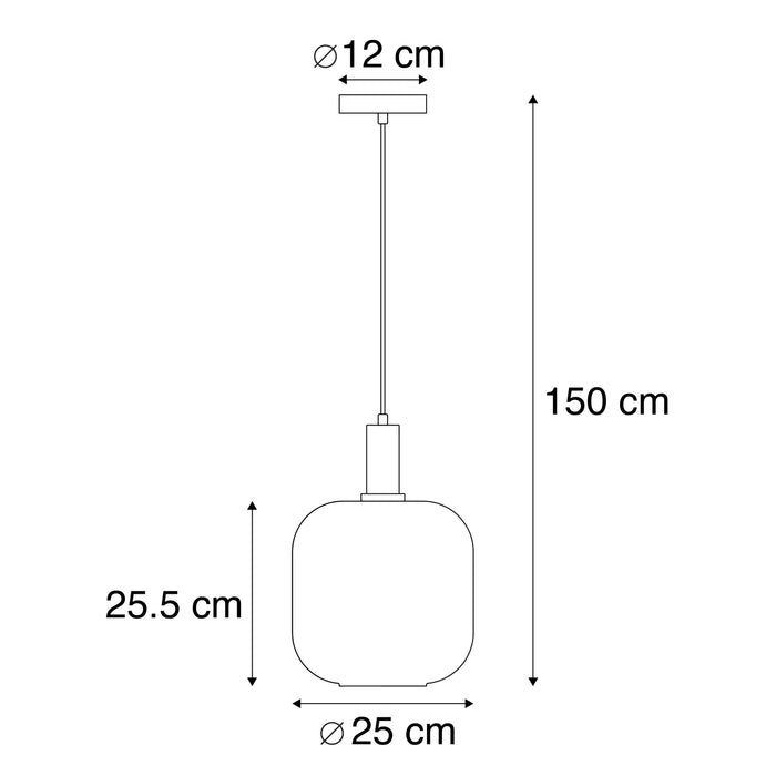QAZQA Design hanglamp zwart met goud en smoke glas - Zuzanna