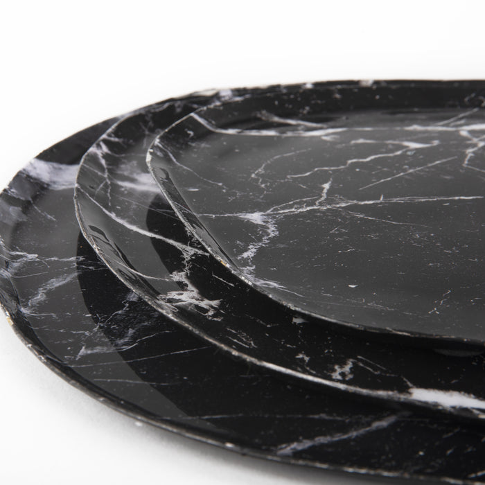 present time - Dienblad Marble Look - Zwart - 34x30x1 cm