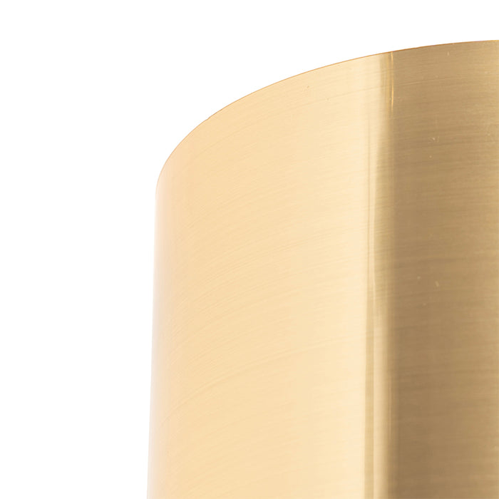 QAZQA Wandlamp zwart met flexarm en kap goud 15 cm - Brescia