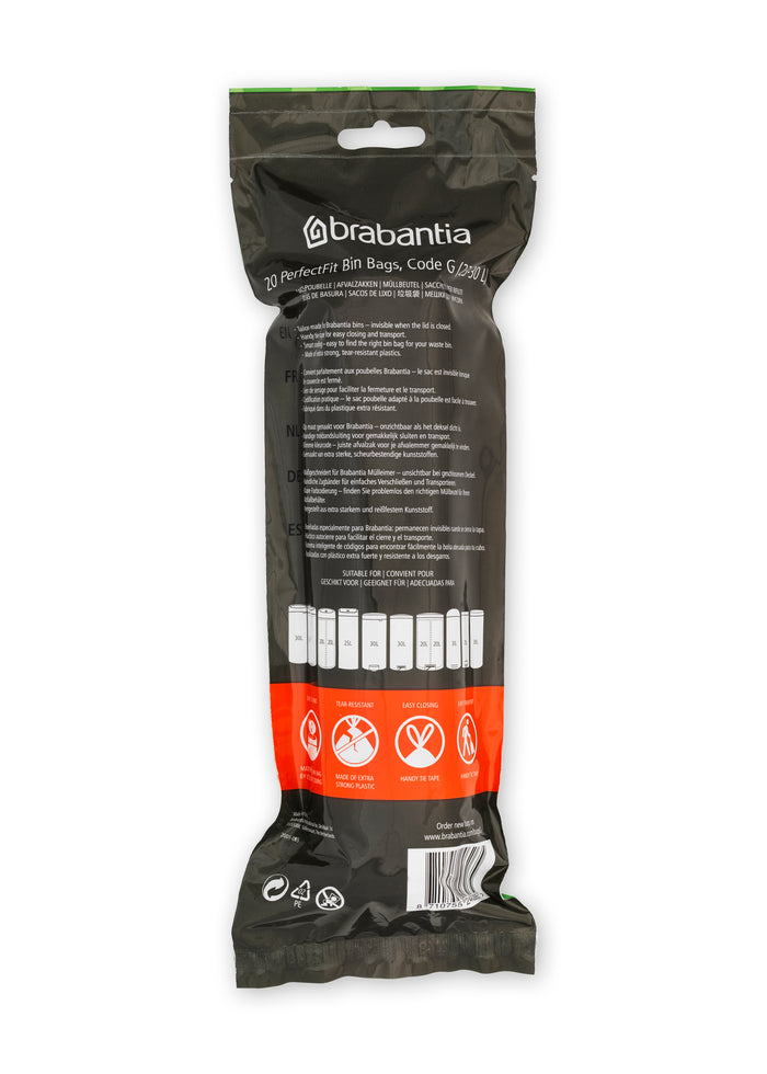 Brabantia Type G PerfectFit Afvalzak 23-30 Liter - 20 zakken