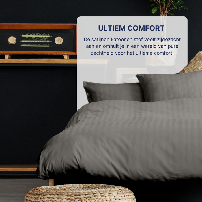 Ten Cate Katoensatijnen Dekbedovertrek - 240x200|220 - Taupe