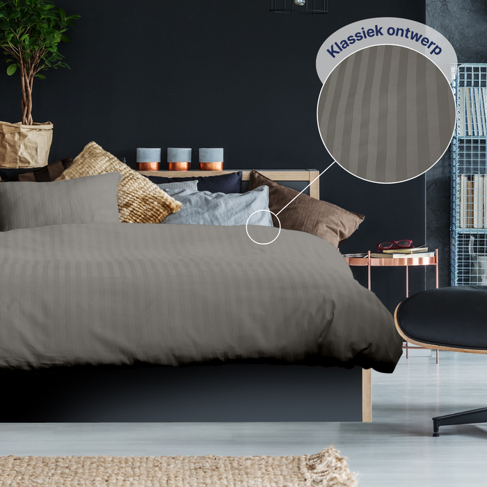 Ten Cate Katoensatijnen Dekbedovertrek - 240x200|220 - Taupe