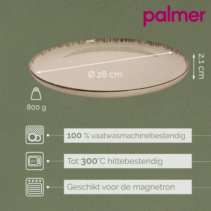Palmer Bord Antigo 28 cm Crème Porselein 2 stuks