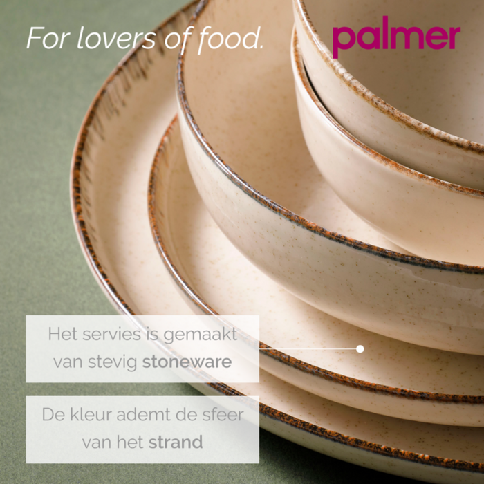 Palmer Bord Antigo 28 cm Crème Porselein 2 stuks