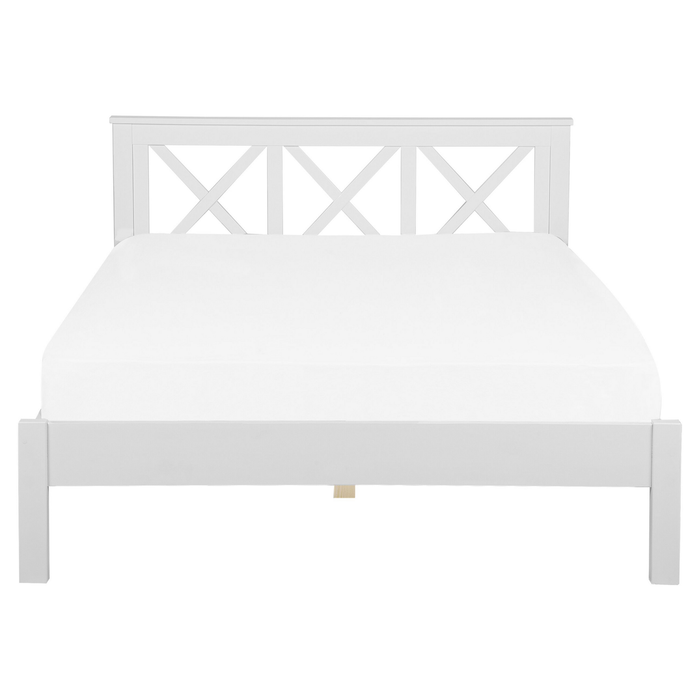 Beliani - TANNAY - Tweepersoonsbed - Wit - 160 x 200 cm - Dennenhout