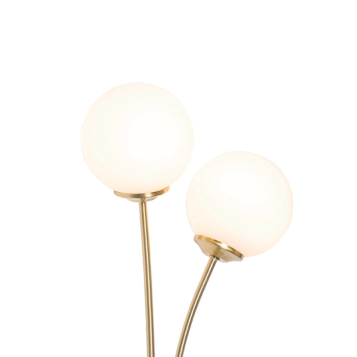 QAZQA Moderne wandlamp goud met opaal glas 2-lichts - Athens