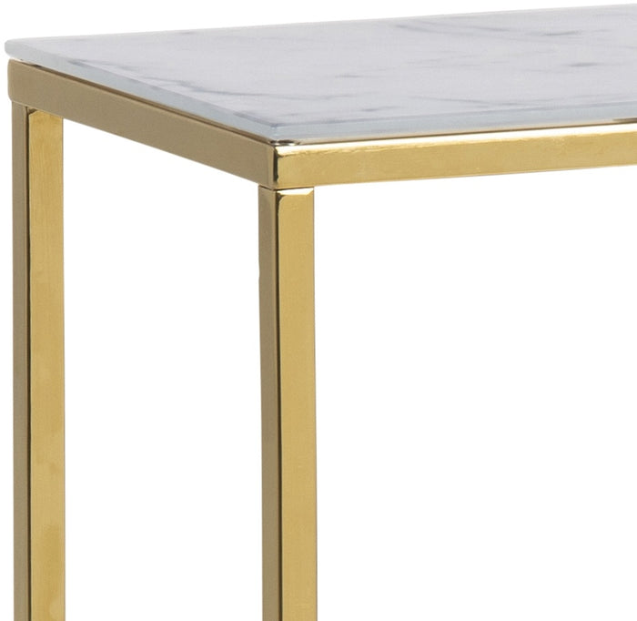 24Designs Olivia Sidetable 80 Cm - Wit Marmer Print