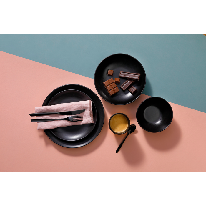 Mammoet Bord Moon 27.5 cm Zwart Stoneware 2 stuks