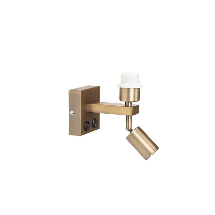 QAZQA Moderne wandlamp brons met leeslamp - Brescia
