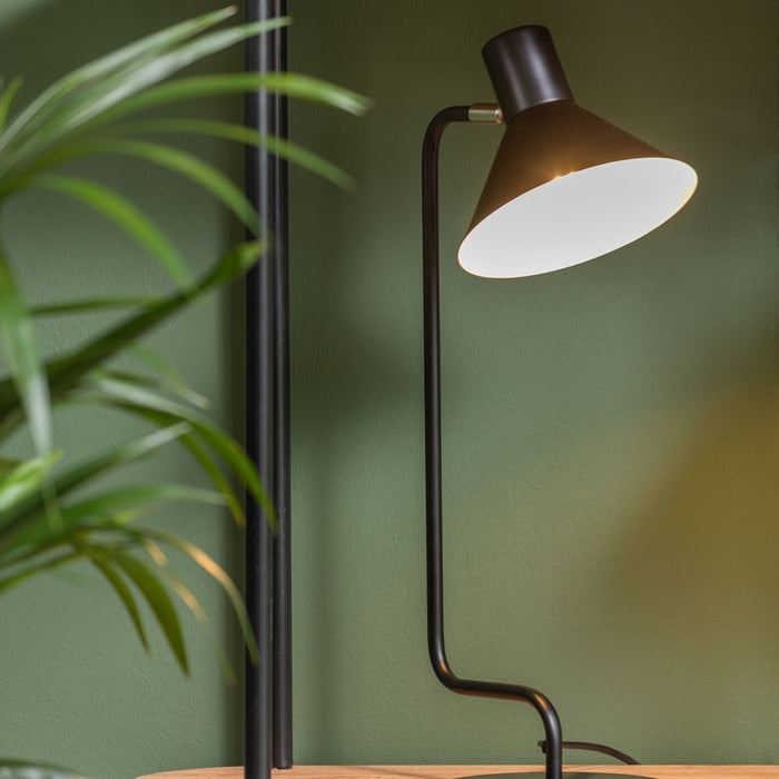 Leitmotiv - Table lamp Office Curved metal black
