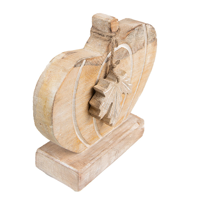 Clayre & Eef Decoratie Pompoen 29x6x22 cm Bruin Wit Hout