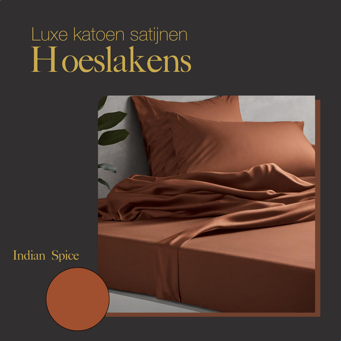 Ten Cate Premium Katoensatijnen Hoeslaken 90x200 - Indian Spice