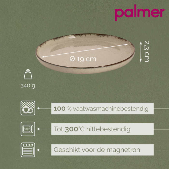 Palmer Bord Antigo 19 cm Crème Porselein 2 stuks