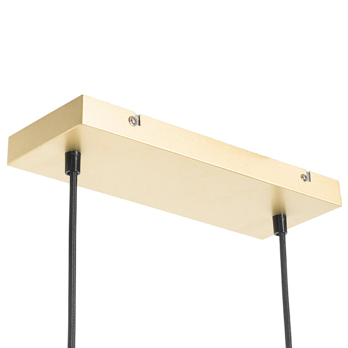 QAZQA Design hanglamp goud met wit glas 4-lichts - Aniek