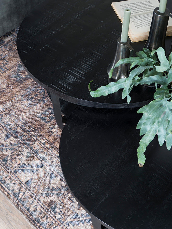 Home67 - Salontafel Cilamon Zwart|Zwart - Set van 2