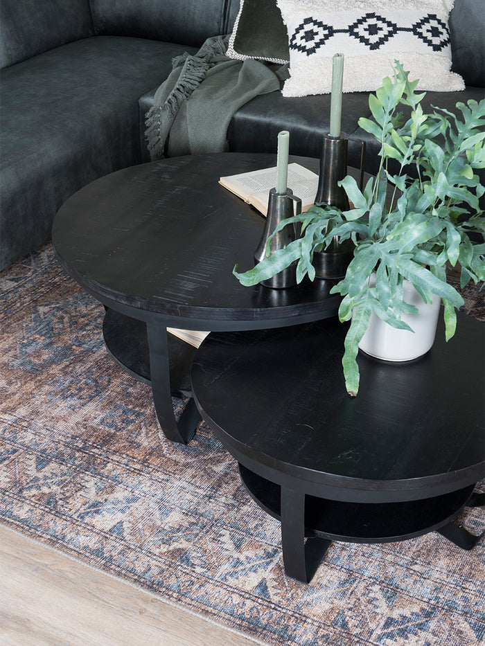 Home67 - Salontafel Cilamon Zwart|Zwart - Set van 2