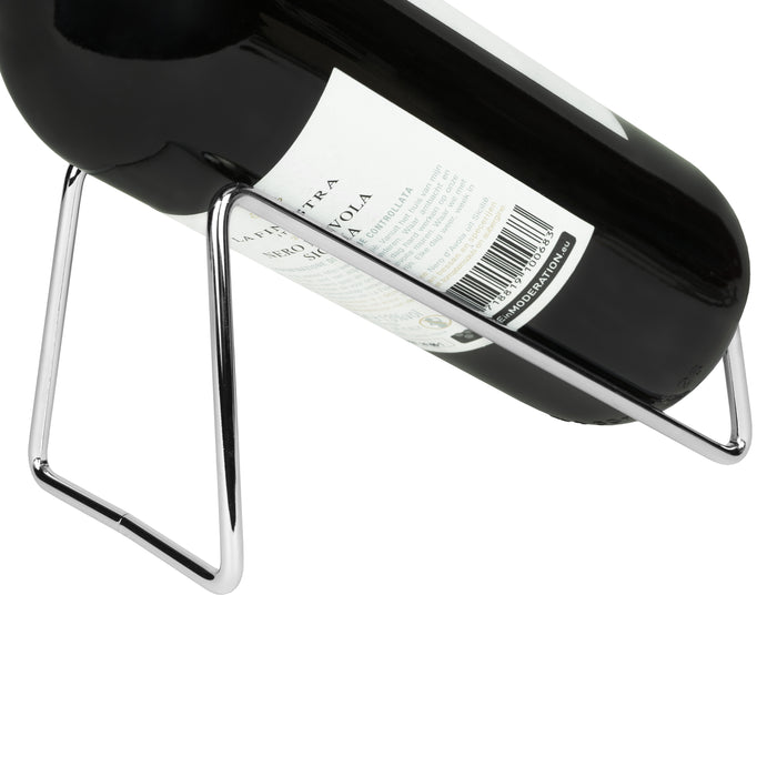 QUVIO Wijnfles houder metaal voor 1 fles - Zilver