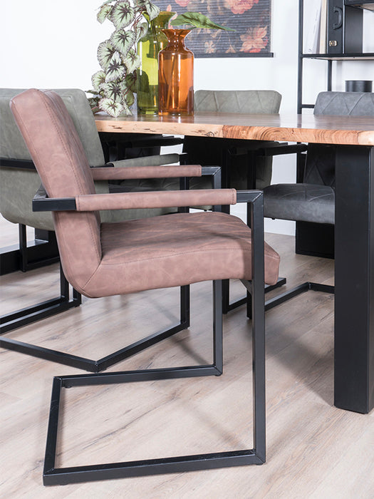 Home67 - Eettafel Mats 200 cm - u poot - Boomstamblad