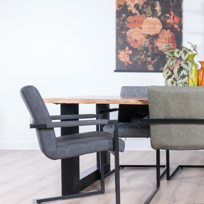 Home67 - Eettafel Mats 200 cm - u poot - Boomstamblad