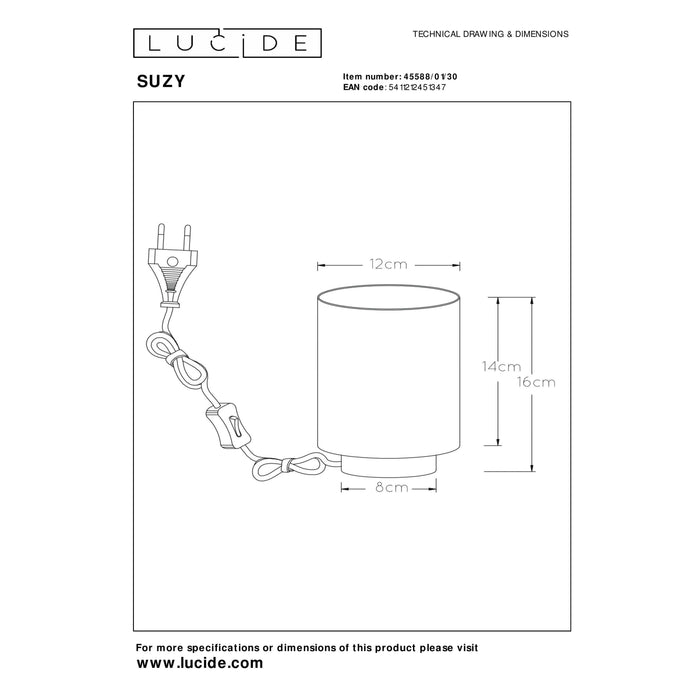 Lucide SUZY Tafellamp - Zwart