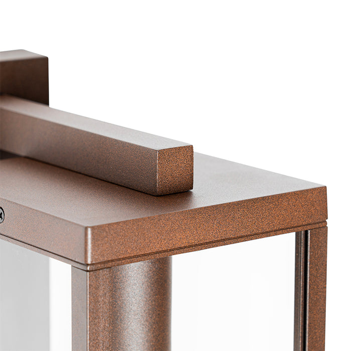 QAZQA Buiten wandlantaarn roestbruin met bewegingssensor IP44 -