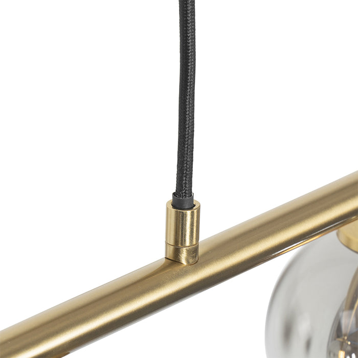 QAZQA Moderne hanglamp goud 100 cm 5-lichts met smoke glas - Athens