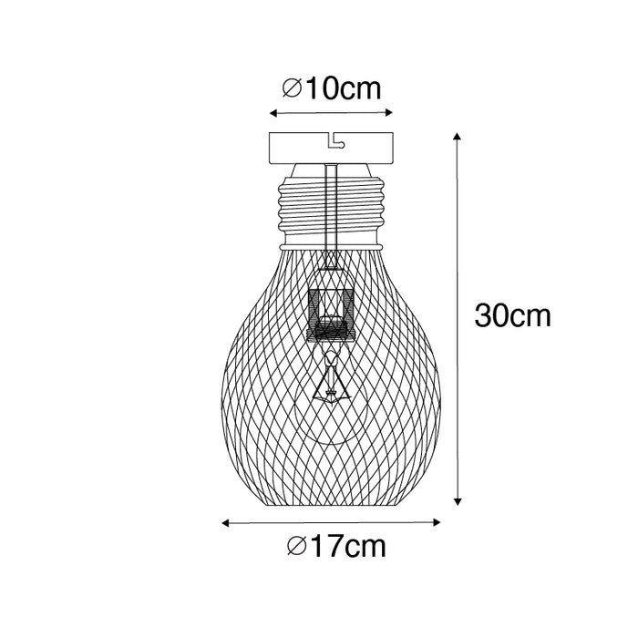 QAZQA Plafondlamp raga - Zwart - Design - D 17cm