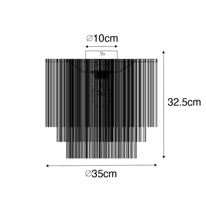 QAZQA Oosterse plafondlamp goud crème kap met franjes - Franxa