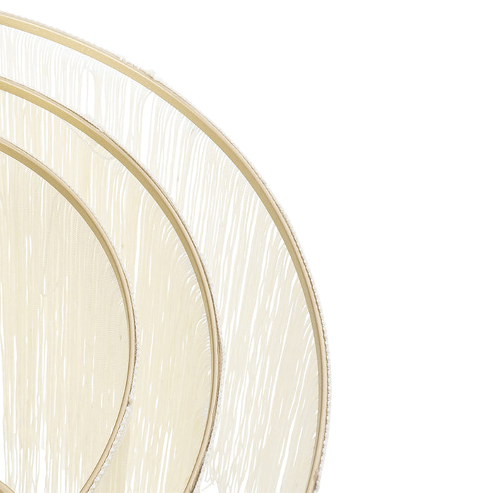 QAZQA Oosterse plafondlamp goud crème kap met franjes - Franxa