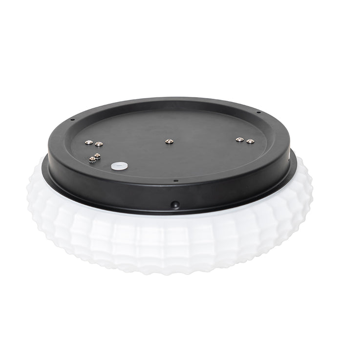 QAZQA Klassieke plafondlamp zwart met opaal glas 30 cm IP44 - Nohmi