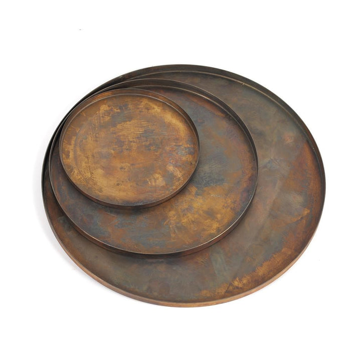 Rasteli Schaal-Kaarsenplateau Rond Bruin-Brons D 40 cm H 1,5 cm