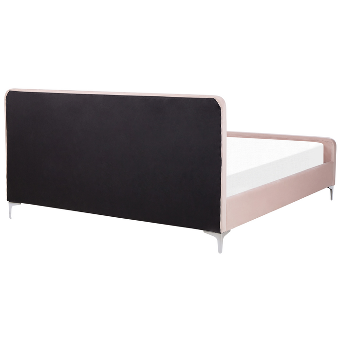 Beliani-LUNAN-Tweepersoonsbed-Pastelroze-180 x 200 cm-Fluweel