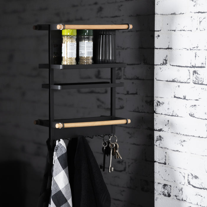 QUVIO Keukenrekje metaal met magneet - Zwart