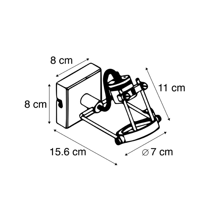 QAZQA Industriële spot zwart - Suplux
