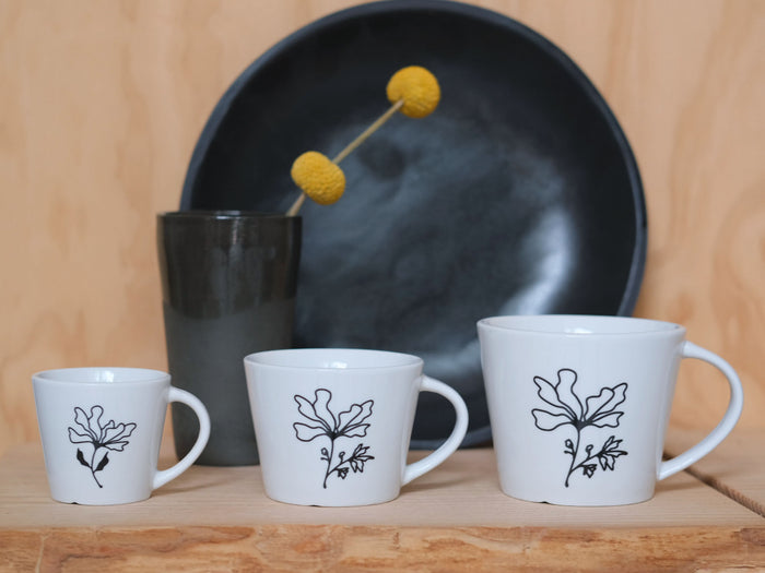 Bord aan Tafel Bloem Koffie kopjes - 4st.