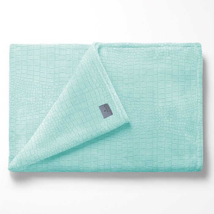 LINNICK Flanel Fleece Deken Croco - mint groen - 140x200cm