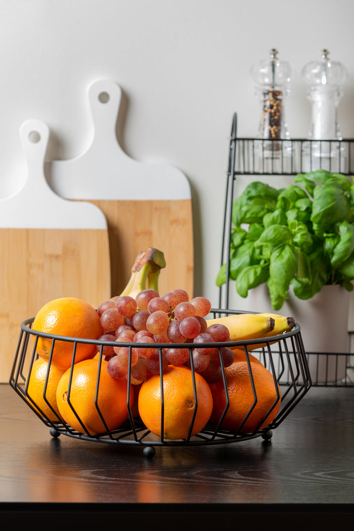 present time - Fruitmand Linea Kink - Zwart - Large - 34x14,5cm