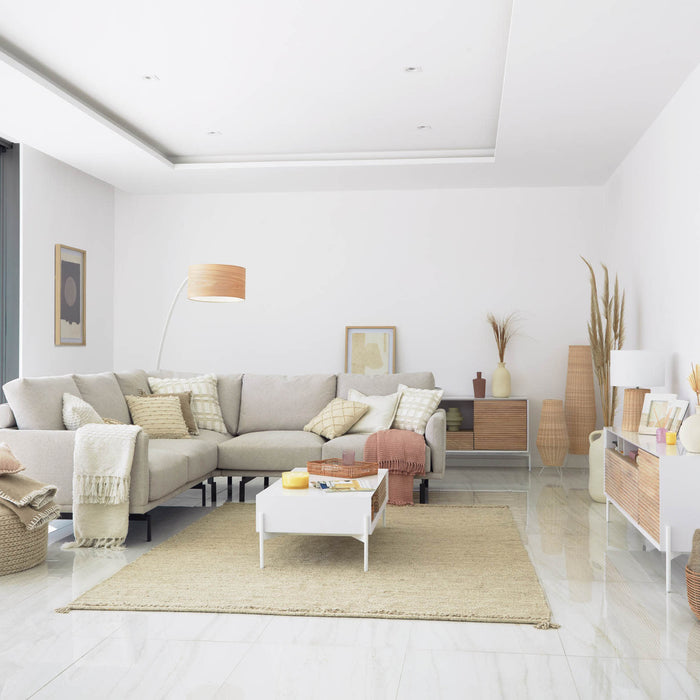 Kave Home - Fotolijst Uria in wit marmer en beige steen 23 x 18 cm