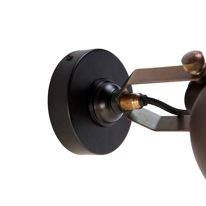 QAZQA Industriële wandlamp zwart met goud verstelbaar - Liko