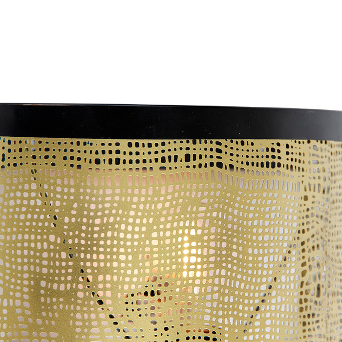 QAZQA Vintage wandlamp zwart met messing 30x25 cm - Kayleigh