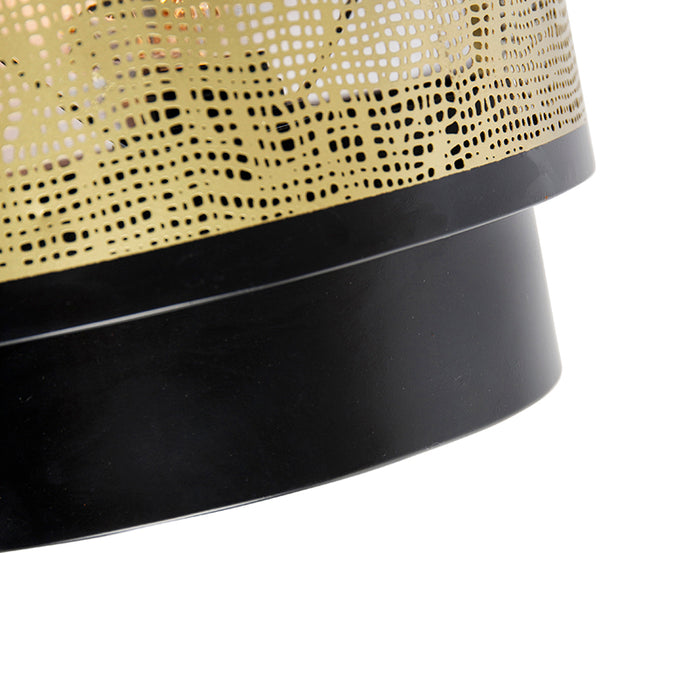 QAZQA Vintage wandlamp zwart met messing 30x25 cm - Kayleigh