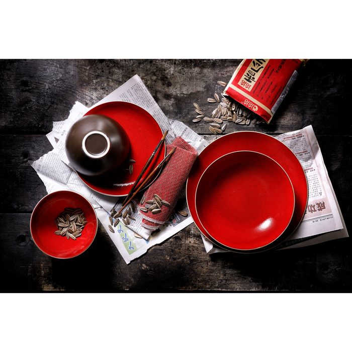 Palmer Bord Lava 27 cm Bruin Rood Stoneware 2 stuks