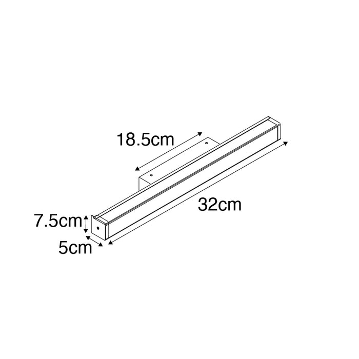 QAZQA Badkamer wandlamp messing 32 cm incl. LED IP44 - Cascada