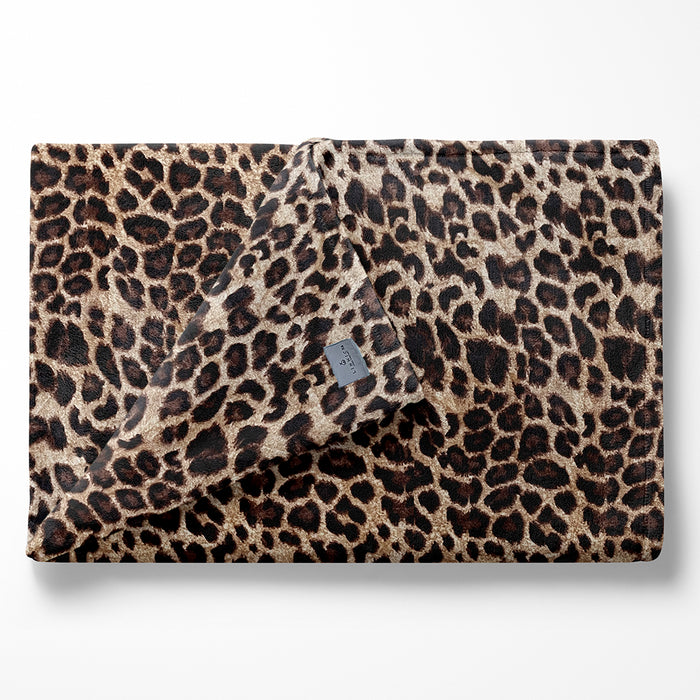 LINNICK Flanel Fleece Deken Leopard - bruin - 140x200cm