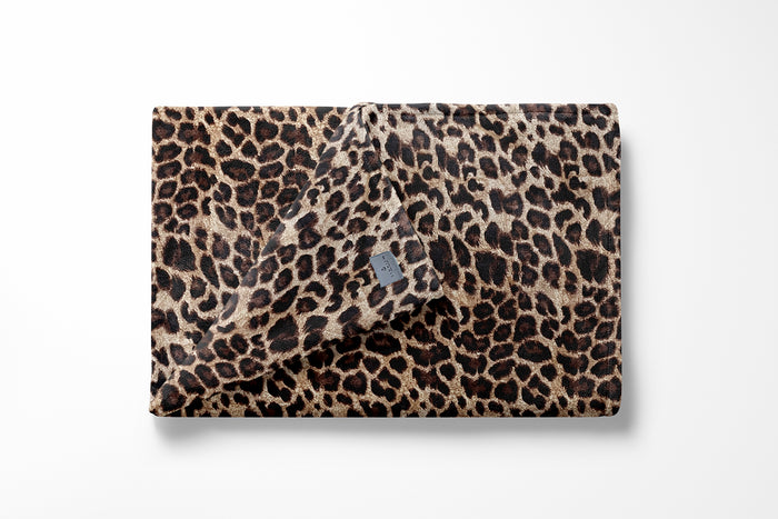 LINNICK Flanel Fleece Deken Leopard - bruin - 140x200cm