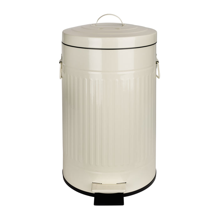 QUVIO Prullenbak retro - 12 L - Metaal - Beige